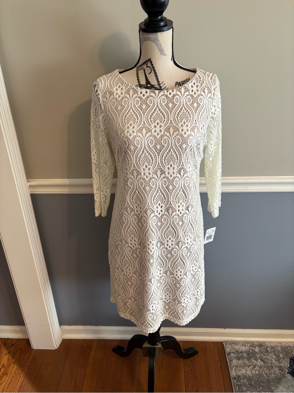 🌿SALE🌿RN studios by Ronni Nicole Women's White Lace Sheath Dress